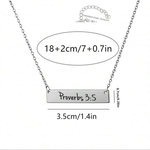 Bible Verse Gold Bar Necklace, Psalm 46:10 - Picture 3 of 3
